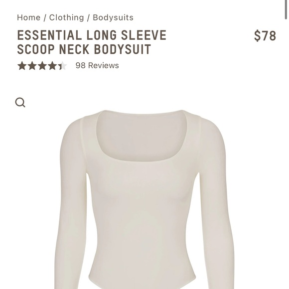 Brand new SKIMS long sleeve scoop neck bodysuit - Picture 2 of 5